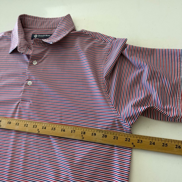 Donald Ross Patriotic Striped Performance Golf Polo Mens Medium Stretch - Picture 5 of 7